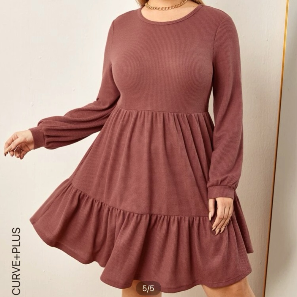 2XL long sleeve fall tiered dress